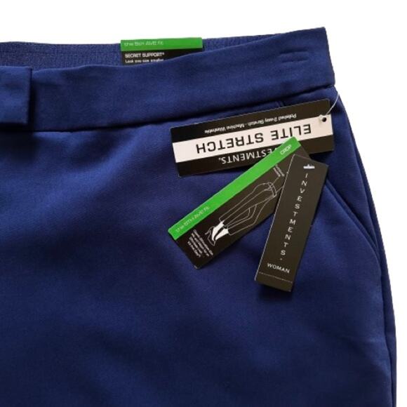 Investments Woman Blue The 5th Ave Fit Elite Stretch Capri Pants Size 24W NEW - Picture 9 of 14